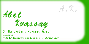 abel kvassay business card